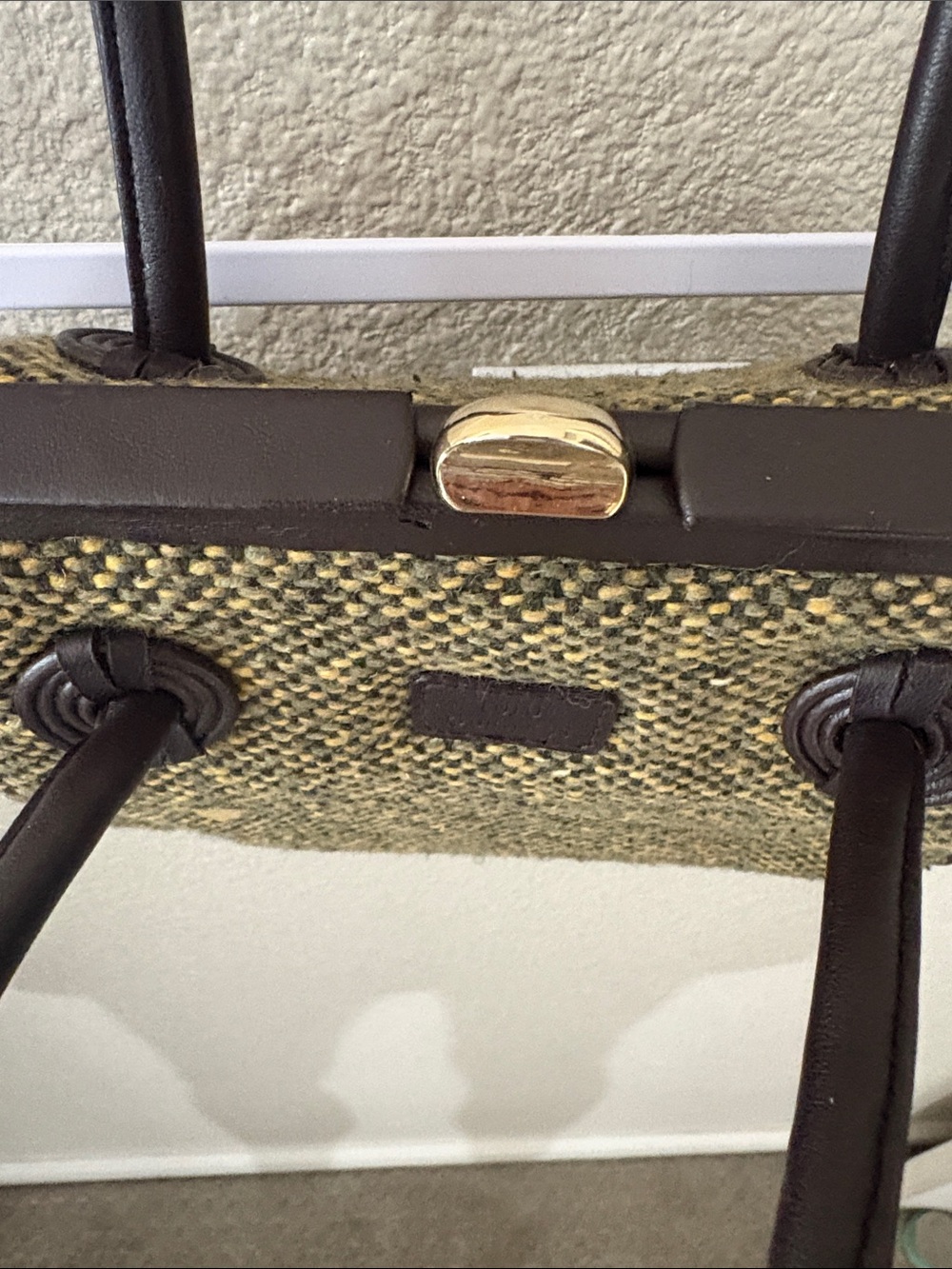Woven Green-Tone Top-Handle Women's Bag - Picture 6 of 11